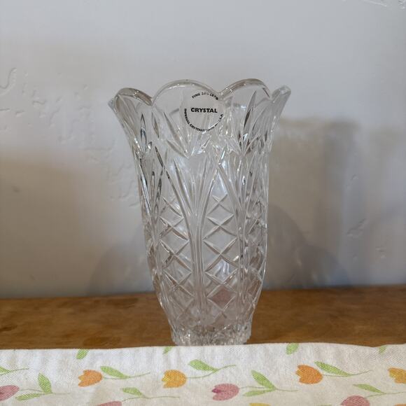 Imperial Elegant Vintage Antique MCM Cut Crystal Glass Flower Vase Fine 24% Lead - Picture 7 of 7